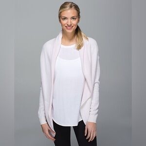 Lululemon Reversible Light Pink Cashmere Blend Cabin Yogi Wrap